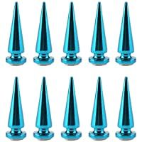 HEEPDD 10 Unids 10mm Metal Spike Rivets- con Spikes Cone Metallic Screw Back Studs Cool Rivets Punk para DIY Artesanía…